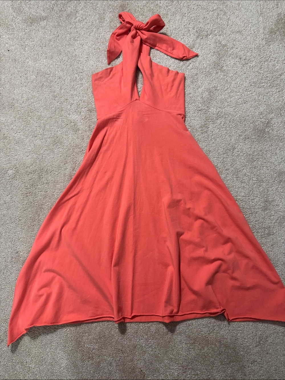 American Apparel Multi-Way Tie Coral Women's Summer Dress